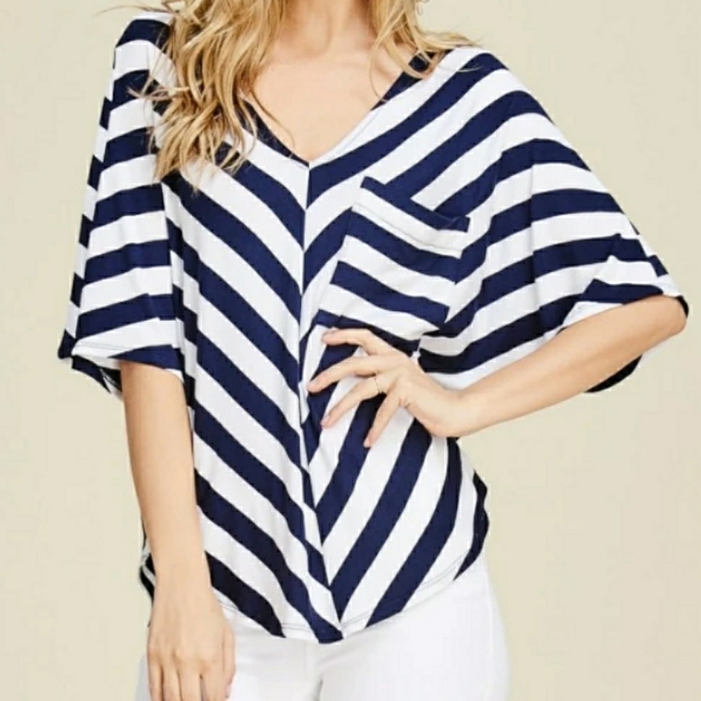 Blue striped blouse